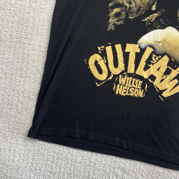 Willie Nelson Shirt Mens L Black Outlaw Graphic Shirt Country Music Concert - Picture 6 of 16